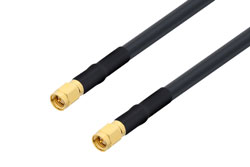 PE3C2486/HS - SMA Male to SMA Male Cable Using LMR-240-UF Coax with HeatShrink