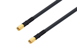 PE3C2486LF/HS - SMA Male to SMA Male Low Loss Cable Using LMR-240-UF Coax with HeatShrink, LF Solder