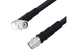 PE3C2517/HS - TNC Male Right Angle to TNC Male Low Loss Cable Using LMR-400-UF Coax With Times Microwave Components with HeatShrink