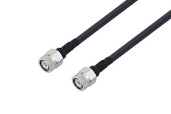 PE3C2614/HS - TNC Male to TNC Male Low Loss Cable Using LMR-240-DB Coax with Times Microwave Components with HeatShrink