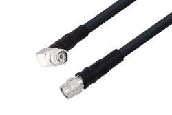 PE3C2638/HS - TNC Male Right Angle to TNC Male Low Loss Cable Using LMR-400 Coax with Times Microwave Components with HeatShrink