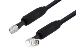 PE3C2638/WP - Waterproof IP68 TNC Male (Plug) to TNC Male (Plug) Right Angle Low Loss Cable Using LMR-400 Coax with Times Microwave Components