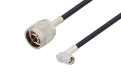 PE3C2716 - SMA Male Right Angle to N Male Low Loss Cable Using LMR-195 Coax