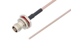 PE3C2745/HS - Straight Cut Lead to TNC Female Bulkhead Cable Using RG316 Coax with HeatShrink