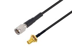 PE3C2758 - SMA Male to SMA Female Bulkhead Low Loss Cable Using LMR-100 Coax