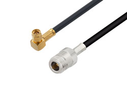 PE3C2763 - SMA Male Right Angle to N Female Low Loss Cable Using LMR-240 Coax