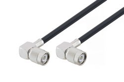 PE3C2805/PH90 - TNC Male Right Angle to TNC Male Right Angle Cable Using LMR-240 Coax with 90 Deg. Clock