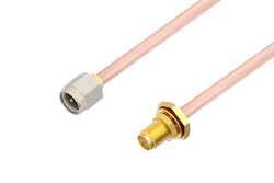 PE3C2892LF - SMA Male to SMA Female Bulkhead Cable Using RG402 Coax, RoHS