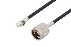 PE3C2904 - Reverse Polarity SMA Plug Right Angle to N Male Low Loss Cable Using LMR-195 Coax