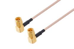 PE3C2910/HS - SMA Male Right Angle to SMA Male Right Angle Cable Using RG316 Coax with HeatShrink
