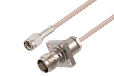 PE3C2932 - SMA Male to TNC Female 4 Hole Flange Cable Using RG316-DS Coax