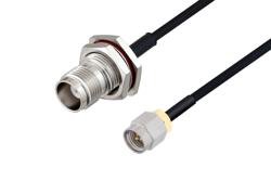 PE3C2941 - SMA Male to TNC Female Bulkhead Cable Using PE-SR405FLJ Coax