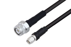 PE3C2945LF - SMA Male to TNC Male Cable Using PE-C240 Coax With Times Microwave Parts , LF Solder