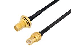 PE3C3002 - SMA Female Bulkhead to MCX Plug Cable Using PE-SR405FLJ Coax