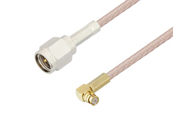 PE3C3028 - SMA Male to Push-On SMP Female Right Angle Cable Using RG316 Coax