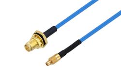PE3C3042 - Reverse Polarity SMA Jack Bulkhead to MMCX Plug Cable Using PE-P086 Coax