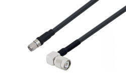 PE3C3124 - SMA Male to TNC Male Right Angle Low Loss Cable Using LMR-240 Coax