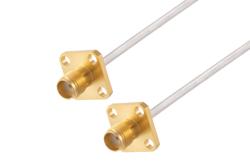 PE3C3132 - SMA Female 4 Hole Flange to SMA Female 4 Hole Flange Cable Using Tinned RG405 Coax