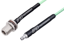 PE3C3159 - SMA Female to N Female Bulkhead Low Loss Cable Using PE-P142LL Coax, RoHS
