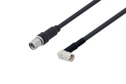 PE3C3199 - SMA Male to SMA Male Right Angle Low Loss Cable Using LMR-195 Coax