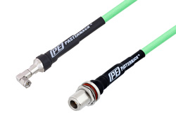 PE3C3245 - SMA Male Right Angle to N Female Bulkhead Low Loss Test Cable Using PE-P300LL Coax