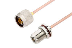 PE3C3286 - N Male to N Female Bulkhead Cable Using RG402 Coax
