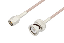 PE3C3321LF - SMA Male to BNC Male Cable Using 75 Ohm RG179 Coax , LF Solder