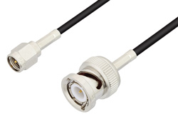 PE3C3328LF - SMA Male to BNC Male Cable Using RG174 Coax, LF Solder, RoHS