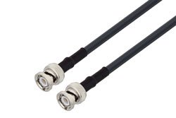 PE3C3342/HS - Fire Rated BNC Male to BNC Male Low Loss Cable Using LMR-195-FR Coax with HeatShrink