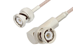 PE3C3391LF - BNC Male to BNC Male Right Angle Cable Using RG316 Coax , LF Solder