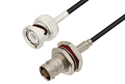 PE3C3397 - BNC Male to BNC Female Bulkhead Cable Using RG174 Coax