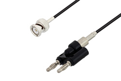 PE3C3402LF - BNC Male to Banana Plugs Cable Using RG174 Coax, LF Solder