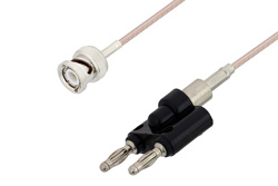 PE3C3403LF - BNC Male to Banana Plugs Cable Using RG174 Coax, LF Solder