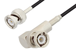 PE3C3404 - BNC Male to BNC Male Right Angle Cable Using RG174 Coax