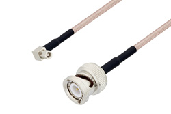 PE3C3410/HS - SMC Plug Right Angle to BNC Male Cable Using RG316 Coax with HeatShrink