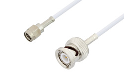 PE3C3412LF - Reverse Polarity SMA Male to BNC Male Cable Using RG188 Coax, LF Solder, RoHS