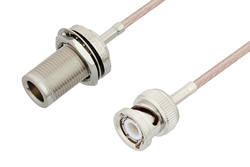 PE3C3416 - N Female Bulkhead to BNC Male Cable Using RG316 Coax