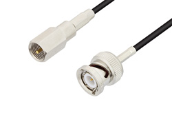 PE3C3420LF - FME Plug to BNC Male Cable Using RG174 Coax, LF Solder, RoHS