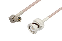 PE3C3441LF - 10-32 Male Right Angle to BNC Male Cable Using RG316 Coax , LF Solder
