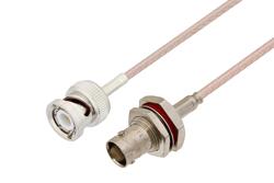 PE3C3446LF - BNC Male to BNC Female Bulkhead Cable Using RG316 Coax, LF Solder