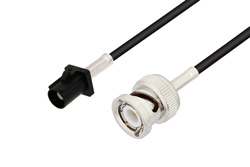 PE3C3454 - Black FAKRA Plug to BNC Male Cable Using RG174 Coax