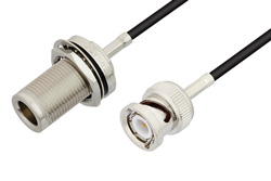 PE3C3474 - N Female Bulkhead to BNC Male Cable Using RG174 Coax