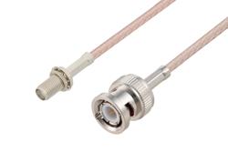 PE3C3529LF - BNC Male to SMA Female Bulkhead Cable Using RG316-DS Coax, LF Solder