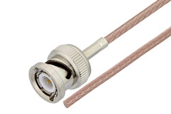 PE3C3581LF - BNC Male to Straight Cut Lead Cable Using RG316 Coax , LF Solder