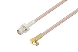 PE3C3586 - SMA Female to Push-On SMP Female Right Angle Cable Using RG316 Coax