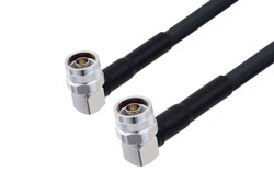 PE3C3609 - N Male Right Angle to N Male Right Angle Low Loss Cable Using LMR-400 Coax With Times Microwave Components