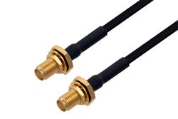 PE3C3707 - SMA Female Bulkhead to SMA Female Bulkhead Cable Using PE-SR402FLJ Coax