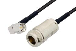 PE3C3834/HS - SMA Male Right Angle to N Female Low Loss Cable Using LMR-100 Coax with HeatShrink