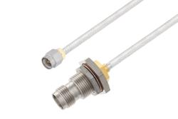 PE3C3847 - SMA Male to TNC Female Bulkhead Cable Using PE-SR402FL Coax
