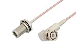 PE3C3876 - BNC Male Right Angle to N Female Bulkhead Cable Using RG316 Coax